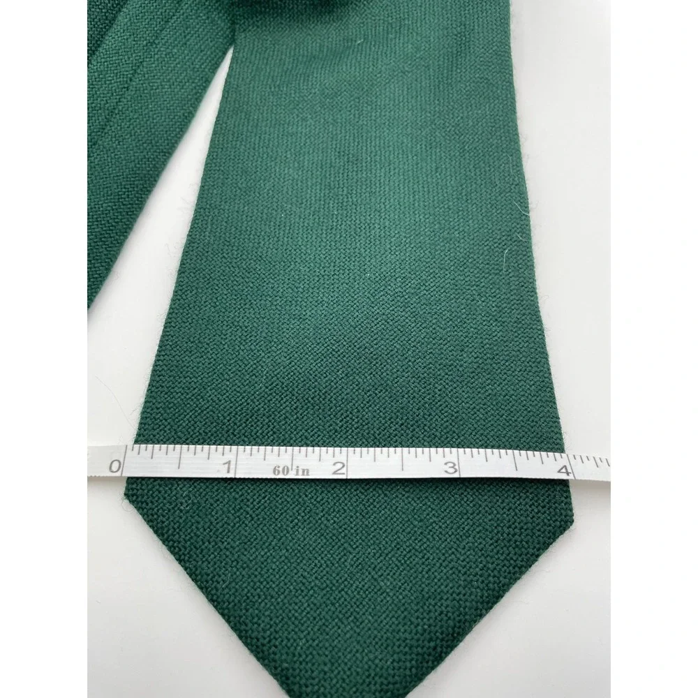 Liberty of London Mens Tie Forest Green 100% Wool Textured Hopsack Made in USA